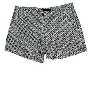 Banana Republic Blue & White Cotton Printed Roll Up Shorts Size 6